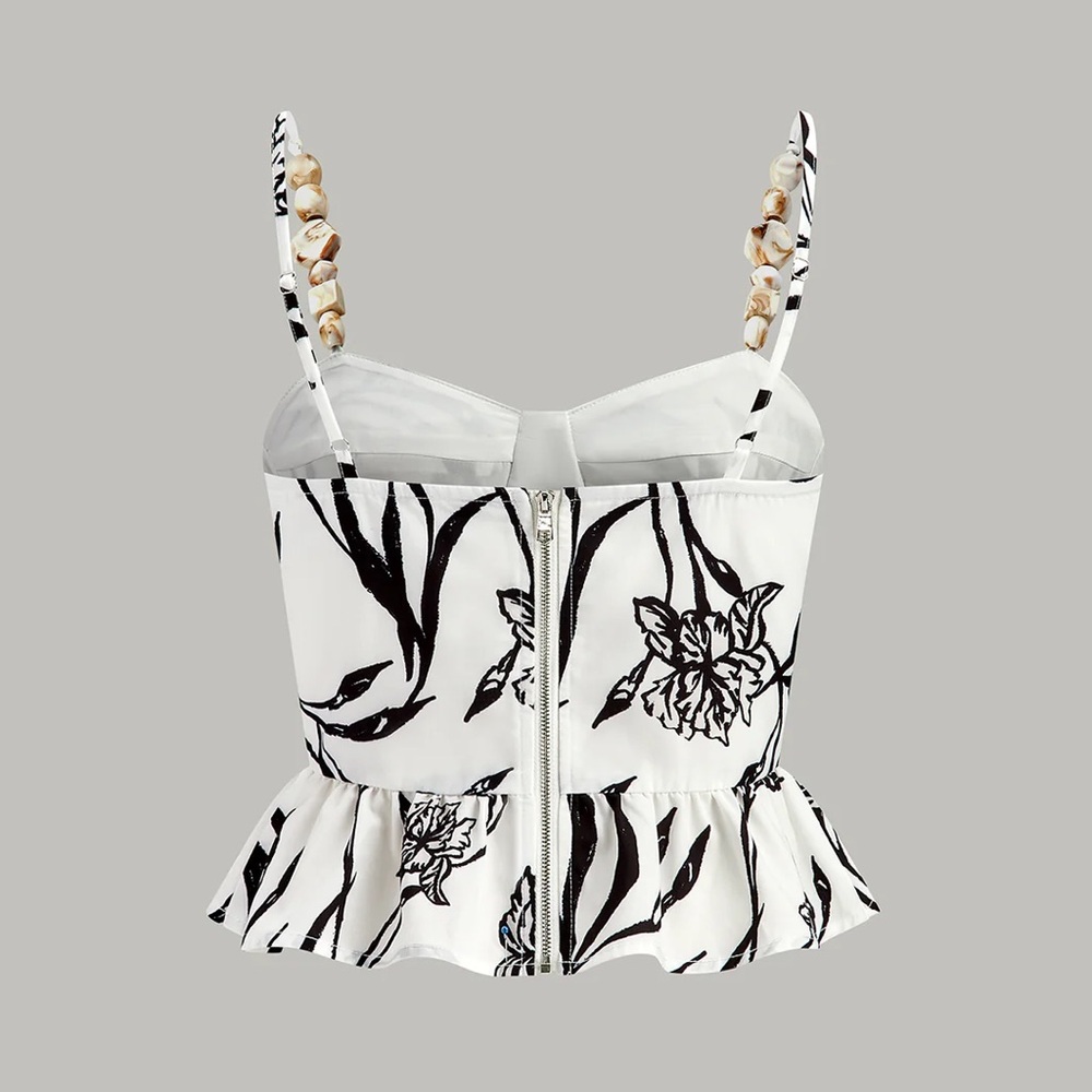 Commense Black and White Floral Women Shorts - Picture 6 of 9